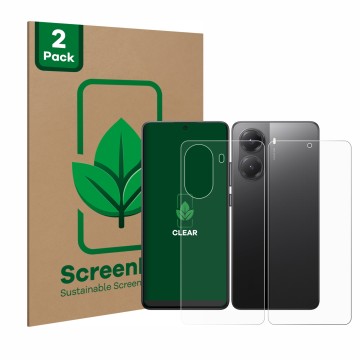 Vorderseite einer Produktverpackung mit dem Markenlogo ScreenLeaf. Daneben ist das Gerät Xiaomi Poco X7 Pro (Display+Rückseite