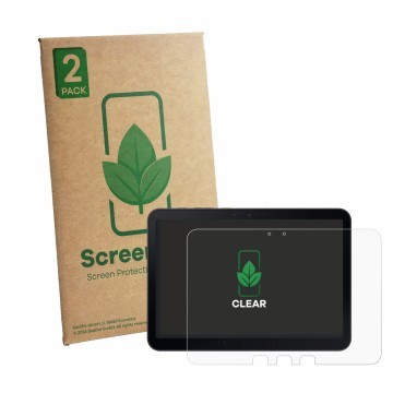 Parte frontal de un envase de producto con el logotipo de la marca ScreenLeaf. Al lado se muestra el dispositivo Samsung Galax