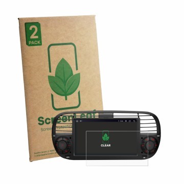 Face avant d’un emballage produit avec le logo de la marque ScreenLeaf. À côté, l’appareil Xtrons IA7250FLBS est représenté av