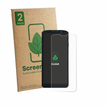 Vorderseite einer Produktverpackung mit dem Markenlogo ScreenLeaf. Daneben ist das Gerät Unitech EA630 mit dem zugehörigen Dis