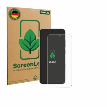 Parte frontale di una confezione del prodotto con il logo del marchio ScreenLeaf. Accanto è raffigurato il dispositivo Honor W