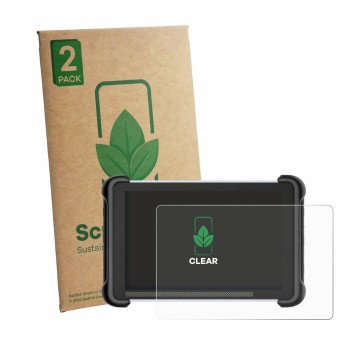 Vorderseite einer Produktverpackung mit dem Markenlogo ScreenLeaf. Daneben ist das Gerät MUCAR 892BT mit dem zugehörigen Displ