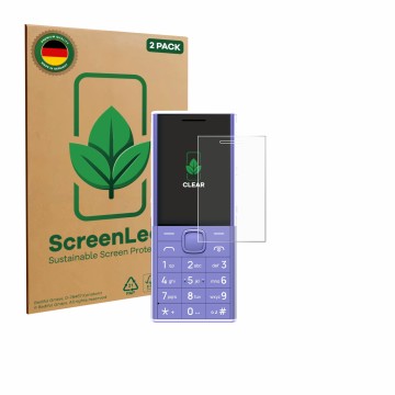 Parte frontale di una confezione del prodotto con il logo del marchio ScreenLeaf. Accanto è raffigurato il dispositivo Nokia 1