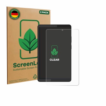 Front side of a product packaging with the brand logo ScreenLeaf. Next to it is the device Barnes & Noble Nook Reading Tablet 