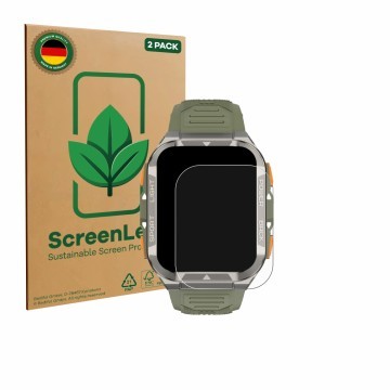 Vorderseite einer Produktverpackung mit dem Markenlogo ScreenLeaf. Daneben ist das Gerät Blackview W80 Pro 1,91