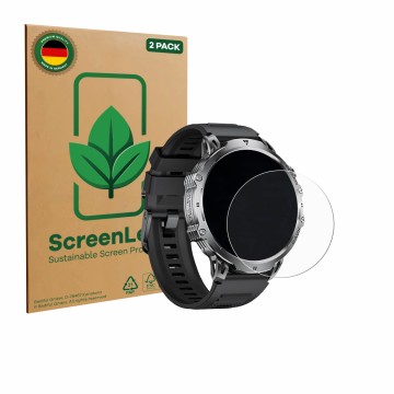 Vorderseite einer Produktverpackung mit dem Markenlogo ScreenLeaf. Daneben ist das Gerät LIGE EF13-B 1.85
