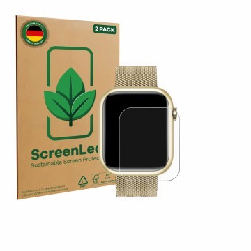 Face avant d’un emballage produit avec le logo de la marque ScreenLeaf. À côté, l’appareil Taopon G104 1.83