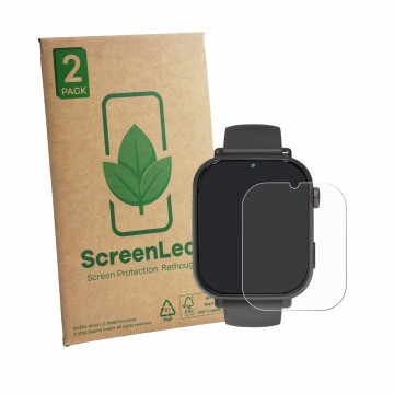 Vorderseite einer Produktverpackung mit dem Markenlogo ScreenLeaf. Daneben ist das Gerät Pthtechus A22 mit dem zugehörigen Dis