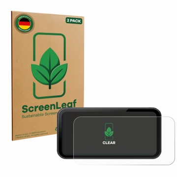 Front side of a product packaging with the brand logo ScreenLeaf. Next to it is the device Wonsidary W622 6.25