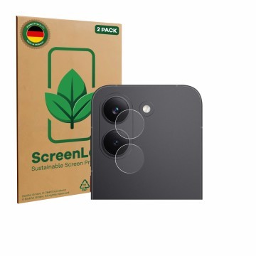Vorderseite einer Produktverpackung mit dem Markenlogo ScreenLeaf. Daneben ist das Gerät Xiaomi Poco X8 Pro (NUR Kameraschutz)