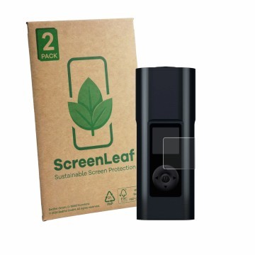Vorderseite einer Produktverpackung mit dem Markenlogo ScreenLeaf. Daneben ist das Gerät Arizer Solo 3 V2 mit dem zugehörigen 