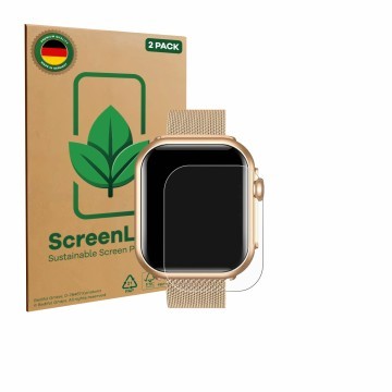 Vorderseite einer Produktverpackung mit dem Markenlogo ScreenLeaf. Daneben ist das Gerät Oliimptek G62 1.83