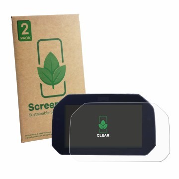 Vorderseite einer Produktverpackung mit dem Markenlogo ScreenLeaf. Daneben ist das Gerät BMW S 1000 XR K69 2024 TFT 6.5