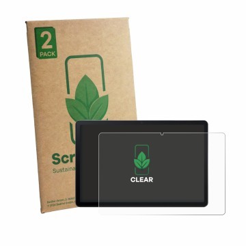 Parte frontal de un envase de producto con el logotipo de la marca ScreenLeaf. Al lado se muestra el dispositivo Acer Iconia V
