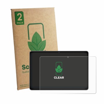 Vorderseite einer Produktverpackung mit dem Markenlogo ScreenLeaf. Daneben ist das Gerät Mentume K80 10.1