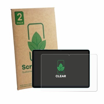 Face avant d’un emballage produit avec le logo de la marque ScreenLeaf. À côté, l’appareil Teclast P33 est représenté avec la 