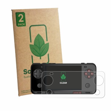 Vorderseite einer Produktverpackung mit dem Markenlogo ScreenLeaf. Daneben ist das Gerät Ayaneo Pocket ACE mit dem zugehörigen
