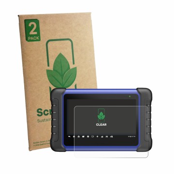 Front side of a product packaging with the brand logo ScreenLeaf. Next to it is the device Autel MaxiIM IM508S shown with the 