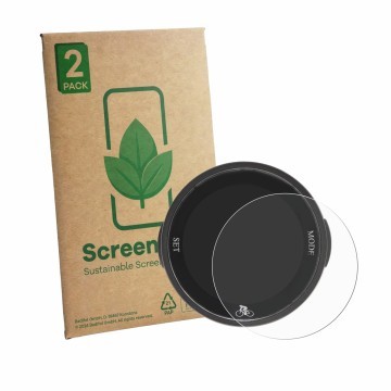 Face avant d’un emballage produit avec le logo de la marque ScreenLeaf. À côté, l’appareil Ejoyous Bike Computer est représent