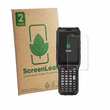 Parte frontale di una confezione del prodotto con il logo del marchio ScreenLeaf. Accanto è raffigurato il dispositivo Urovo R