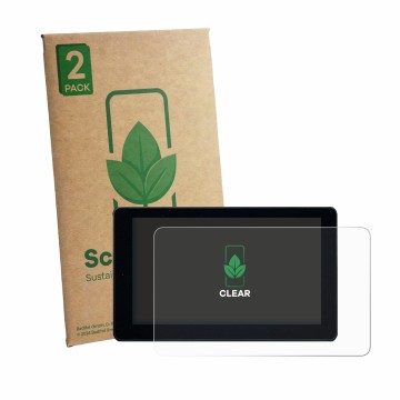 Parte frontal de un envase de producto con el logotipo de la marca ScreenLeaf. Al lado se muestra el dispositivo Zontes 368G 2