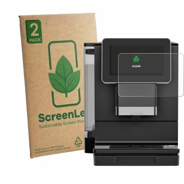 Parte frontale di una confezione del prodotto con il logo del marchio ScreenLeaf. Accanto è raffigurato il dispositivo Nivona 