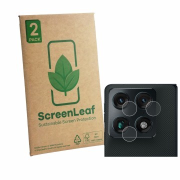 Parte frontale di una confezione del prodotto con il logo del marchio ScreenLeaf. Accanto è raffigurato il dispositivo Motorol