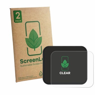 Face avant d’un emballage produit avec le logo de la marque ScreenLeaf. À côté, l’appareil Saphe T est représenté avec la prot