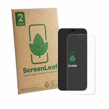 Face avant d’un emballage produit avec le logo de la marque ScreenLeaf. À côté, l’appareil Honor Play 11 Plus est représenté a
