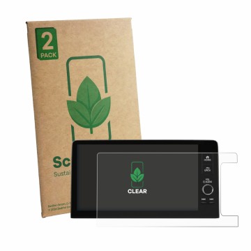 Vorderseite einer Produktverpackung mit dem Markenlogo ScreenLeaf. Daneben ist das Gerät Honda ZR-V 2023 CONNECT 9