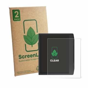 Vorderseite einer Produktverpackung mit dem Markenlogo ScreenLeaf. Daneben ist das Gerät PocketBook Era Lite mit dem zugehörig