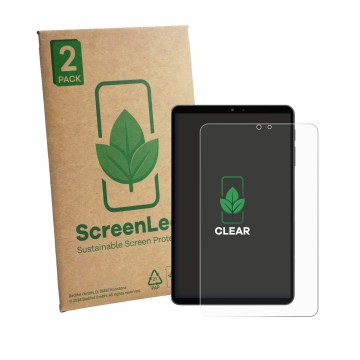 Vorderseite einer Produktverpackung mit dem Markenlogo ScreenLeaf. Daneben ist das Gerät Alldocube iPlay 80 mini Pro mit dem z