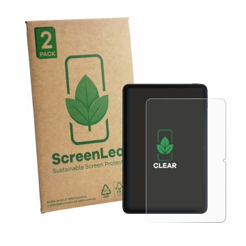 Face avant d’un emballage produit avec le logo de la marque ScreenLeaf. À côté, l’appareil Xiaomi Poco Pad C1 est représenté a