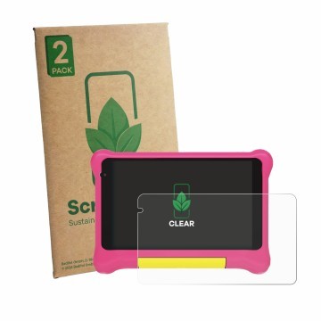 Vorderseite einer Produktverpackung mit dem Markenlogo ScreenLeaf. Daneben ist das Gerät Laptok LPK707PK 7