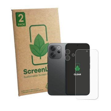 Parte frontale di una confezione del prodotto con il logo del marchio ScreenLeaf. Accanto è raffigurato il dispositivo Vivo V7