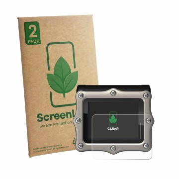 Face avant d’un emballage produit avec le logo de la marque ScreenLeaf. À côté, l’appareil Shearwater Perdix 3 est représenté 