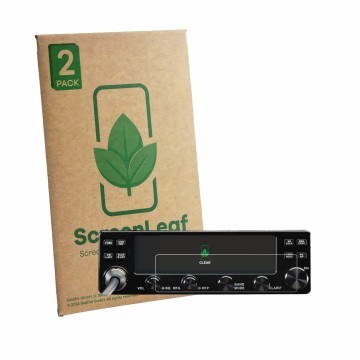 Vorderseite einer Produktverpackung mit dem Markenlogo ScreenLeaf. Daneben ist das Gerät Midland 8001 Pro mit dem zugehörigen 