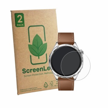 Parte frontale di una confezione del prodotto con il logo del marchio ScreenLeaf. Accanto è raffigurato il dispositivo Honor W