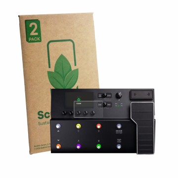 Vorderseite einer Produktverpackung mit dem Markenlogo ScreenLeaf. Daneben ist das Gerät Line 6 POD Go Wireless mit dem zugehö