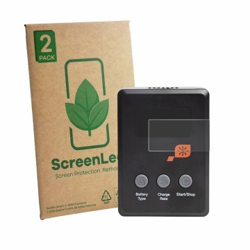 Parte frontal de un envase de producto con el logotipo de la marca ScreenLeaf. Al lado se muestra el dispositivo Spektrum Smar