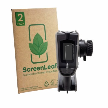 Parte frontale di una confezione del prodotto con il logo del marchio ScreenLeaf. Accanto è raffigurato il dispositivo Spektru
