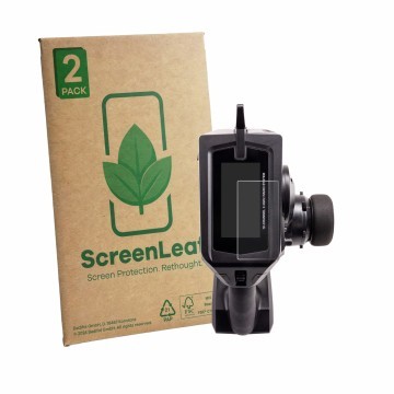 Parte frontale di una confezione del prodotto con il logo del marchio ScreenLeaf. Accanto è raffigurato il dispositivo Spektru