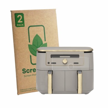 Parte frontal de un envase de producto con el logotipo de la marca ScreenLeaf. Al lado se muestra el dispositivo Ninja Max 6-i