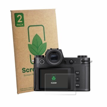 Parte frontale di una confezione del prodotto con il logo del marchio ScreenLeaf. Accanto è raffigurato il dispositivo Leica S