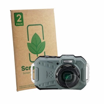 Parte frontale di una confezione del prodotto con il logo del marchio ScreenLeaf. Accanto è raffigurato il dispositivo Ricoh P
