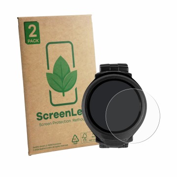Vorderseite einer Produktverpackung mit dem Markenlogo ScreenLeaf. Daneben ist das Gerät Mares Puck Lite mit dem zugehörigen D