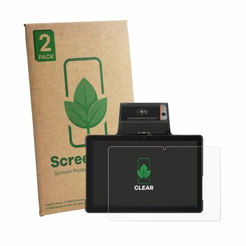Parte frontale di una confezione del prodotto con il logo del marchio ScreenLeaf. Accanto è raffigurato il dispositivo Sunmi P