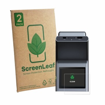 Vorderseite einer Produktverpackung mit dem Markenlogo ScreenLeaf. Daneben ist das Gerät Botslab G300H Plus mit dem zugehörige