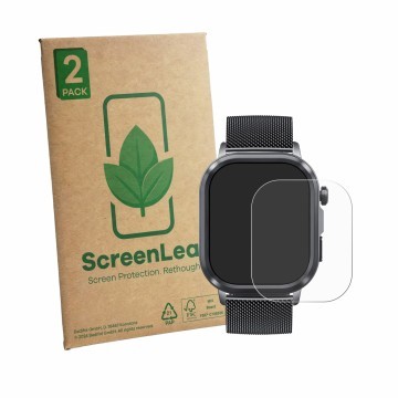 Vorderseite einer Produktverpackung mit dem Markenlogo ScreenLeaf. Daneben ist das Gerät Knauermann Pro 4 Ultra 2026 (rechteck