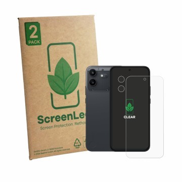 Vorderseite einer Produktverpackung mit dem Markenlogo ScreenLeaf. Daneben ist das Gerät Nothing Phone (4b) (Display+Kamera) m